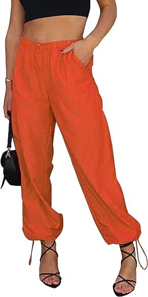 Women Mesh Stitching Jogger Pants Relax Fit Fashion Hiphop Dance Trouser | Amazon (US)