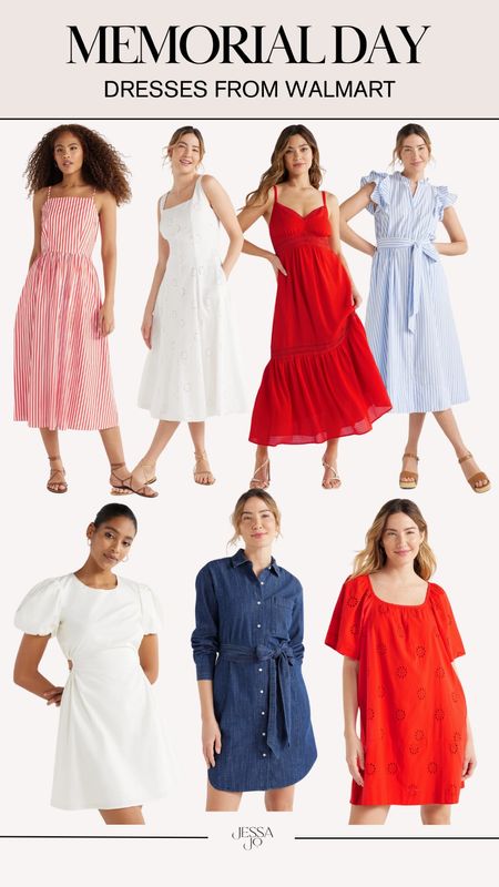 Memorial Day dresses from Walmart | Memorial Day Outfit | Memorial Day 2024 | Red, White & Blue Outfits  

#LTKStyleTip #LTKSeasonal #LTKFindsUnder50