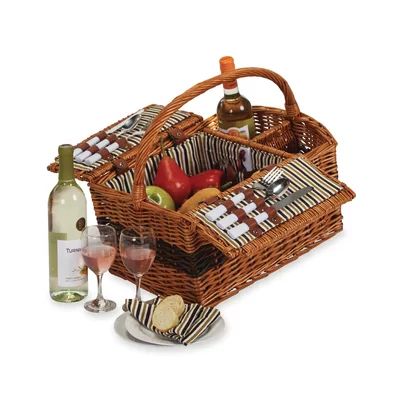 Pinstripe Lining Picnic Basket, Service for 2 August Grove | Wayfair North America