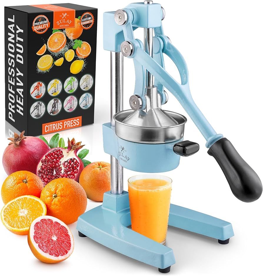 Zulay Kitchen Cast-Iron Orange Juice Squeezer - Heavy-Duty, Easy-to-Clean, Professional Citrus Ju... | Amazon (US)