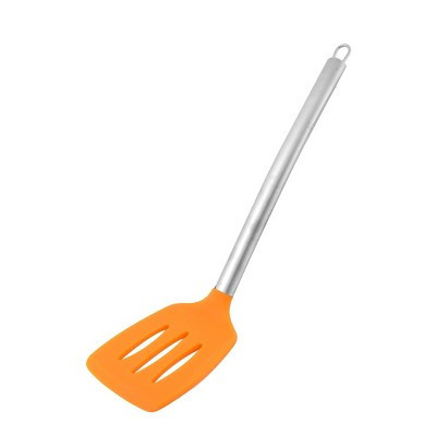 Unique Bargains Stainless Steel Handle Silicone Non-stick Heat Resistant Slotted Pancake Turner Spatula Orange 12.6"x3.3"x0.6"(L*W*T) | Target