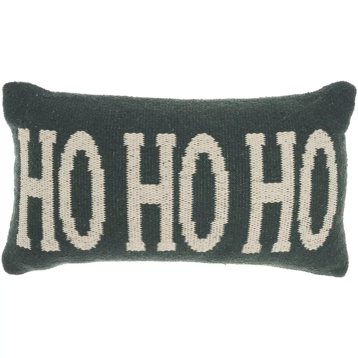Mina Victory Holiday Woven "Ho Ho Ho" Lumbar Throw Pillow | Target