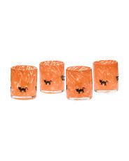 Set Of 4 Double Old Fashioned Cat Glasses | Halloween | Marshalls | Marshalls