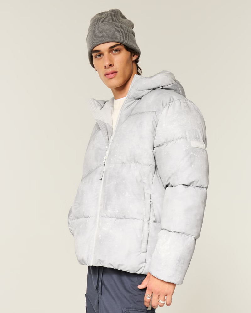 Hooded Faux Fur-Lined Puffer Jacket | Hollister (US)