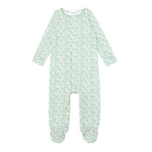 unisex pima sea marsh floral baby footie | minnow