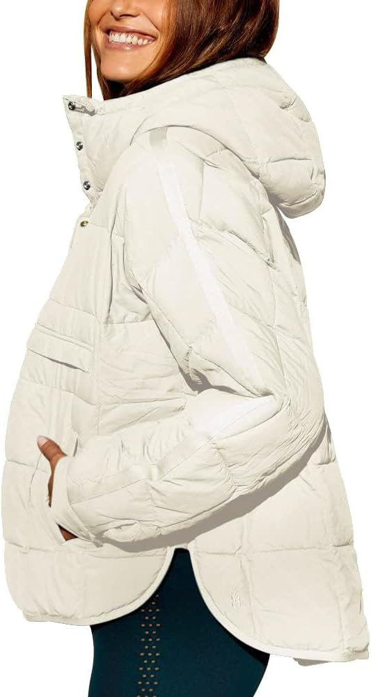 chouyatou Women's Quilted Pullover Puffer Jacket Packable Hooded Oversize Winter Coat Tops | Amazon (US)