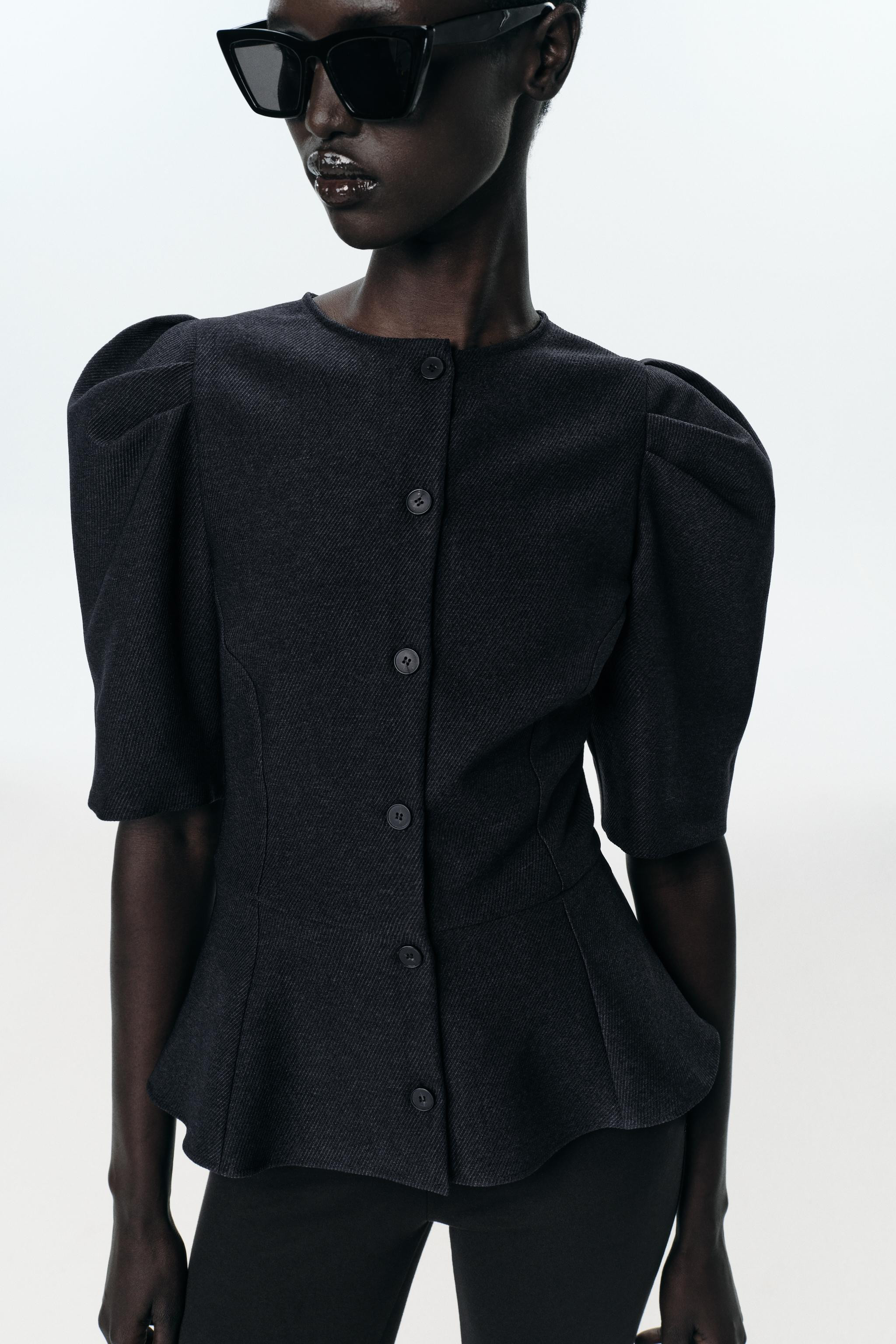 PUFF SLEEVE PEPLUM TOP | Zara US