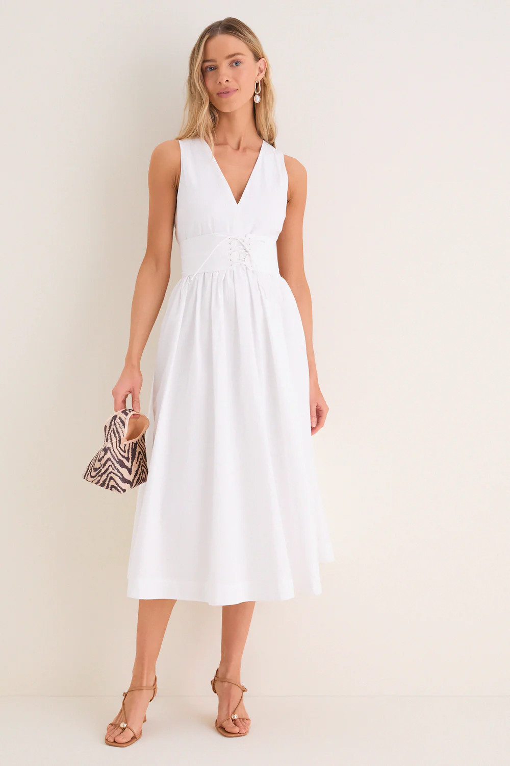 White Marylin Lace-Up Maxi Dress | Tuckernuck (US)