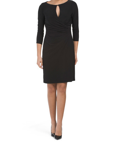 Mary Ellen Elbow Sleeve Dress With Keyhole Detail | TJ Maxx
