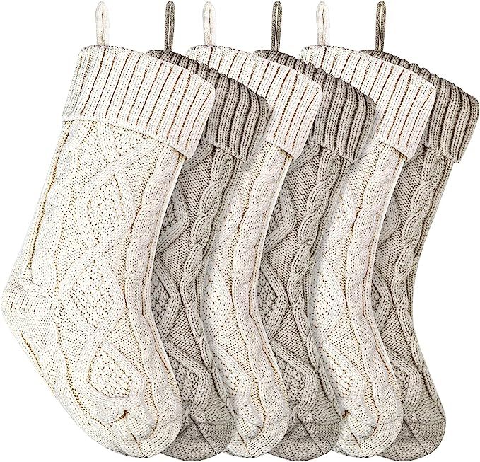 Christmas Stockings Large Knitted Xmas Stockings 18 Inches Fireplace Hanging Stockings for Family... | Amazon (US)