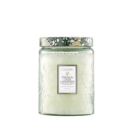 Voluspa French Cade Lavender Candle, 18 oz, Coconut Wax Blend, Scented Candles for Home, 100 Hour Burn Time, Candle Jars | Amazon (US)