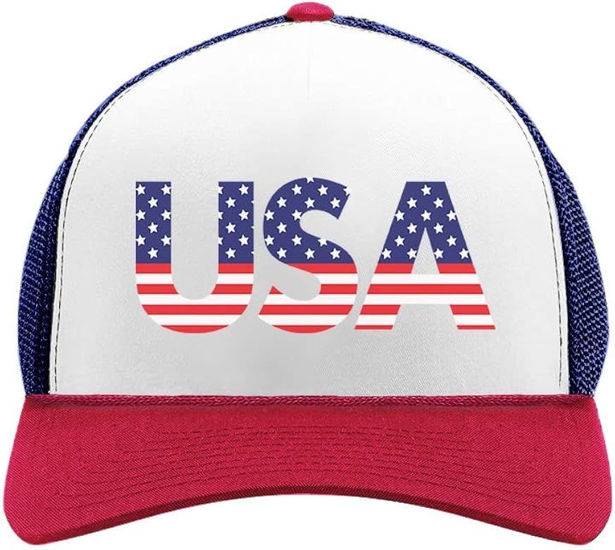 Tstars 4th of July Patriotic Hat Mesh Cap Merica USA American Flag Hats for Men Women | Amazon (US)