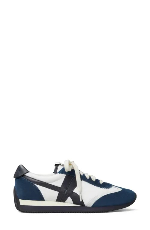 Tory Burch Hank Sneaker in Snow White /Bright Navy at Nordstrom, Size 10 | Nordstrom