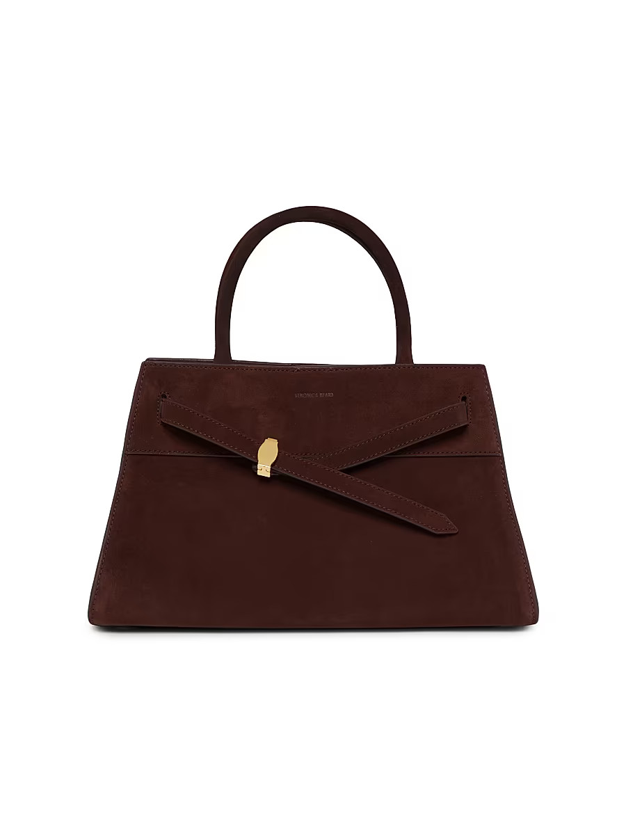 Women's Small Veronica Beard Suede Top Handle Dash Bag - Chestnut | Saks Fifth Avenue