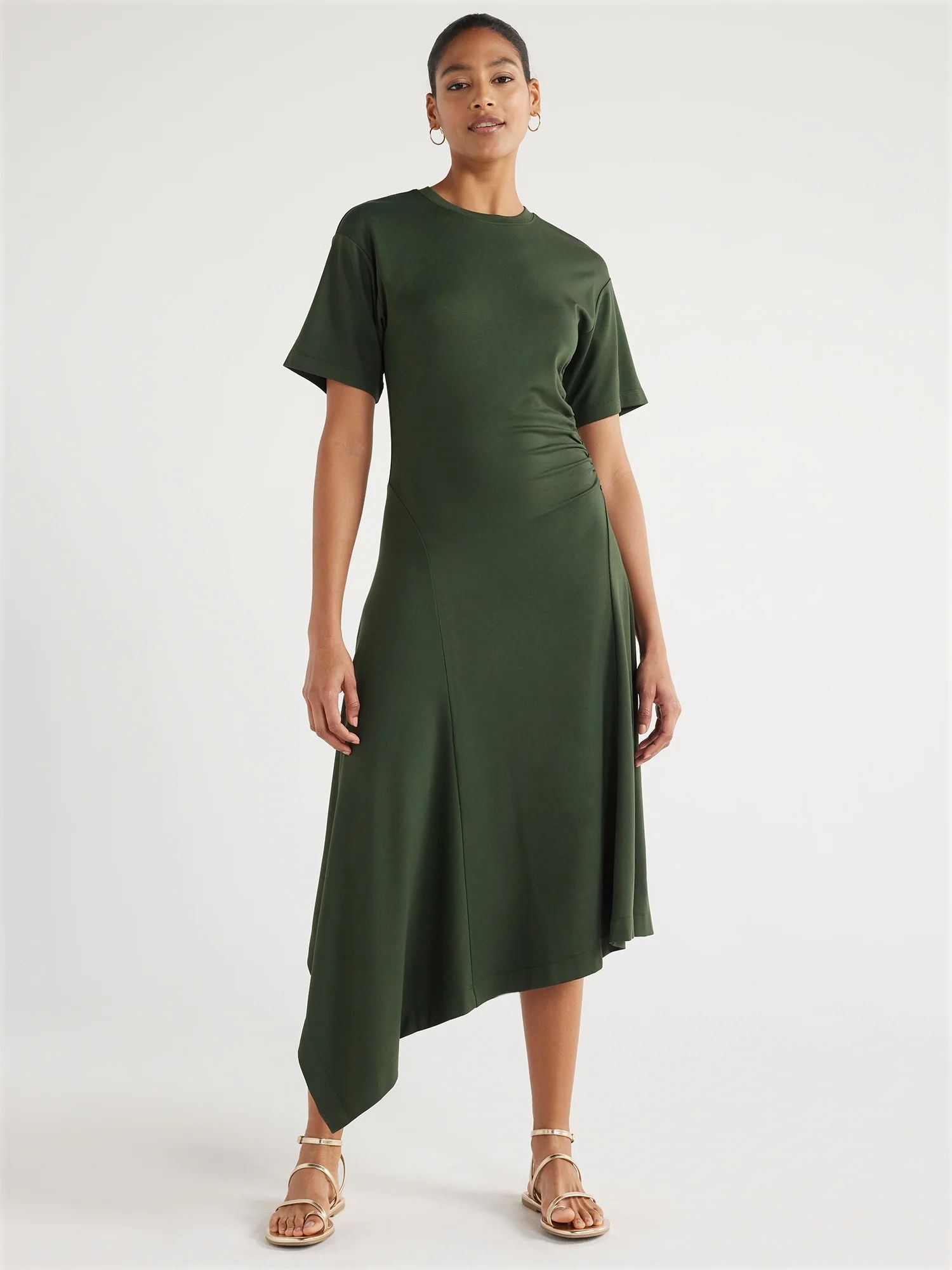Scoop Women’s Asymmetrical Dress with Short Sleeves, XS-XXL - Walmart.com | Walmart (US)