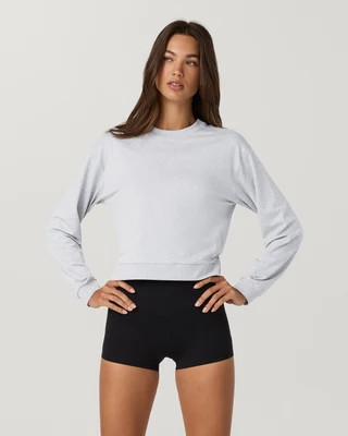 Vuori Halo Modern Crew Neck T-Shirt | Pale Grey Heather | XS, Size Extra Small | Vuori Clothing (US & Canada)