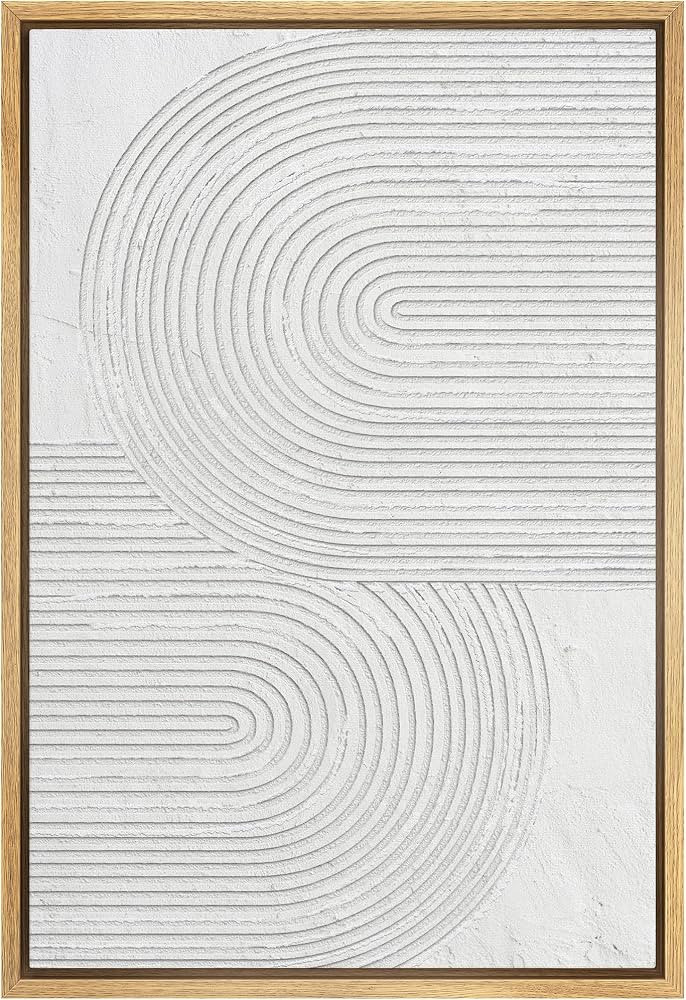 SIGNWIN Framed Canvas Print Wall Art White Vintage Geometric Spirals Abstract Shapes Illustration... | Amazon (US)
