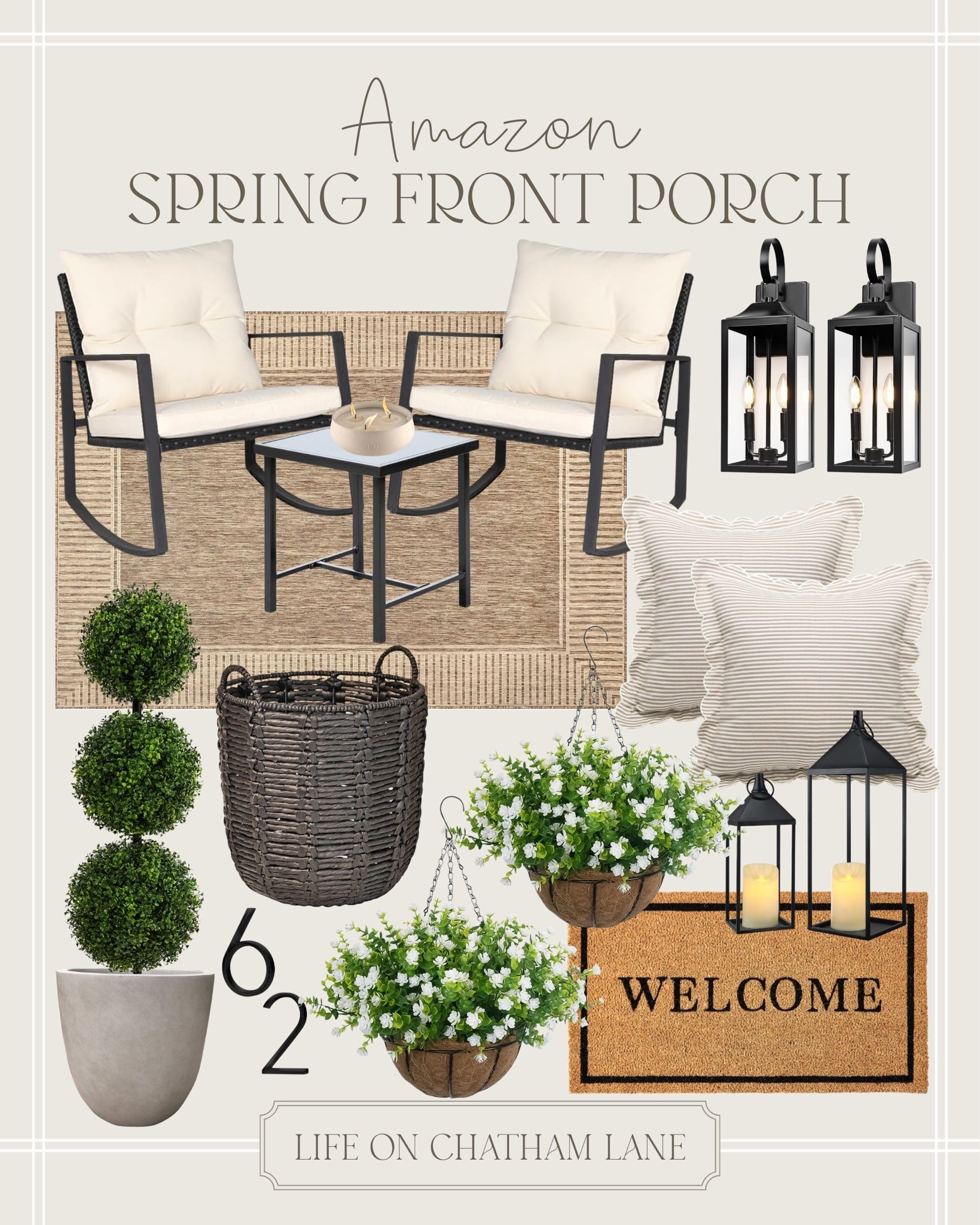 Amazon spring front porch! Loving these modern finds for a cozy front porch 🖤 

#LTKHome