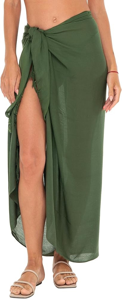 SHU-SHI Sarong Wraps For Women Beach Cover Up Skirt Swimsuit Wrap Pareo Coverups | Amazon (US)