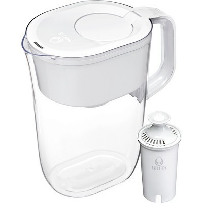 Brita Water Filter 10-Cup Tahoe Water Pitcher Dispenser - White: Easy-Fill Lid, Electronic Indicator | Target