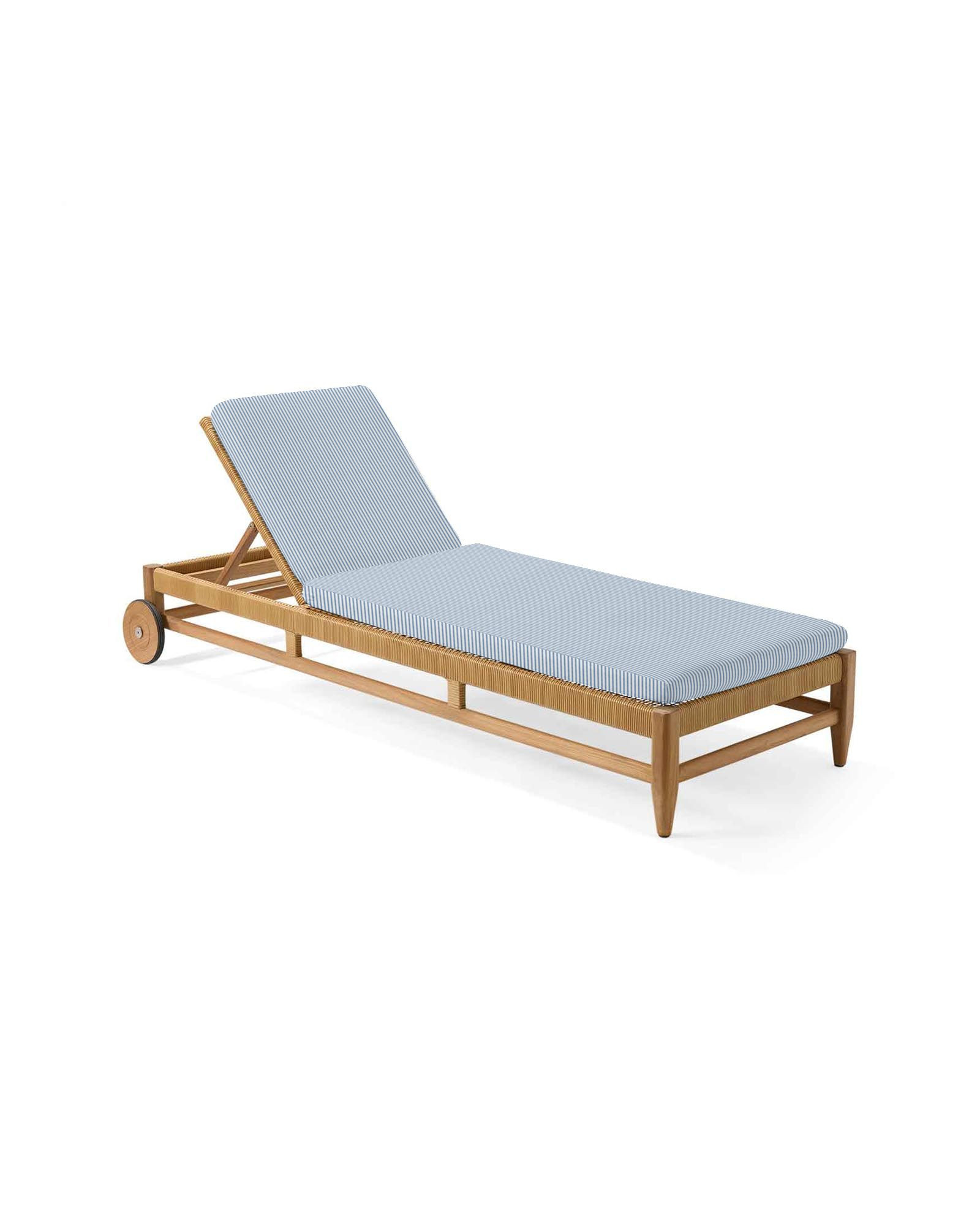 Tiburon Teak Chaise with Cushions | Serena and Lily