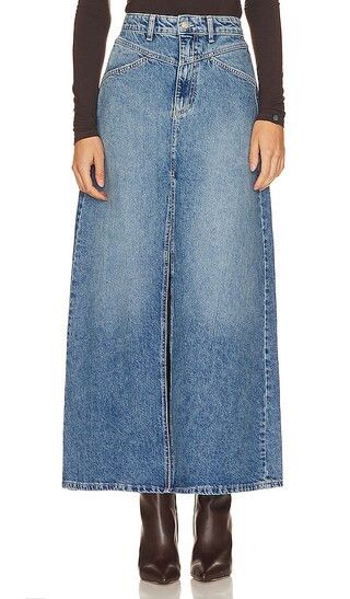 Free People x We The Free Come As You Are Denim Maxi Skirt in Blue. - size 12 (also in 6) | Revolve Clothing (Global)