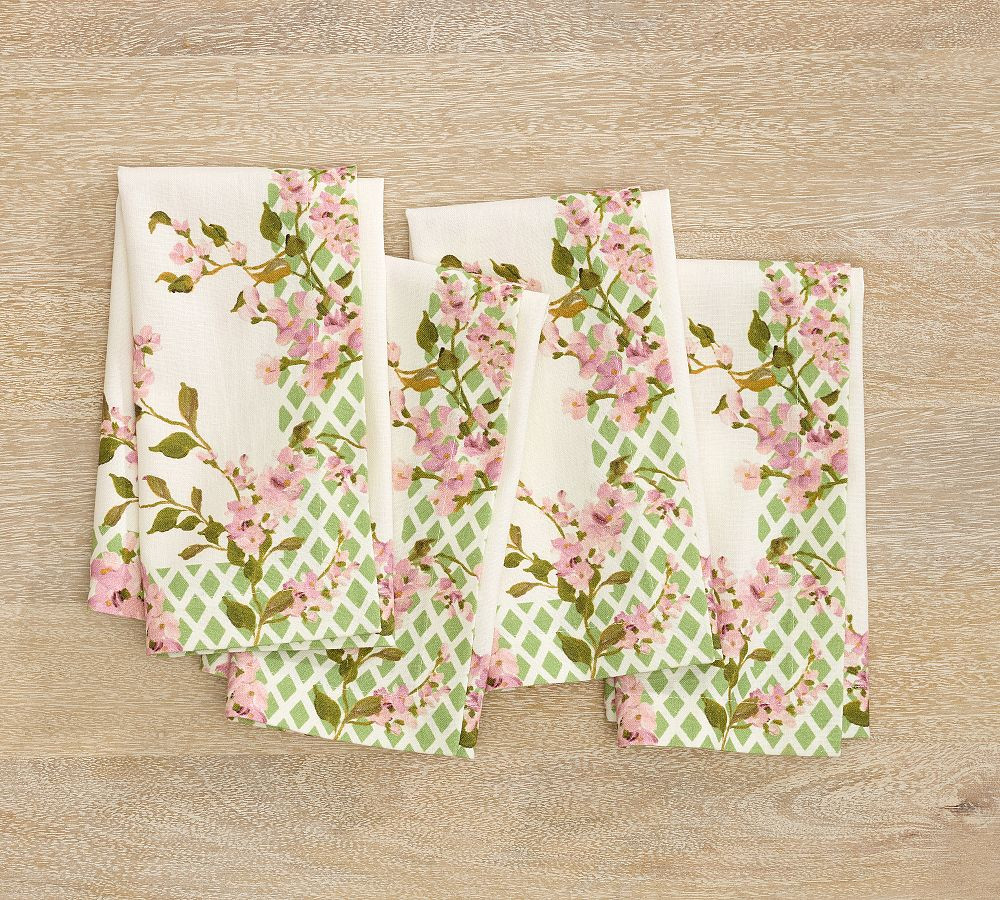 Monique Lhuillier Garden Trellis Napkins - Set of 4 | Pottery Barn (US)