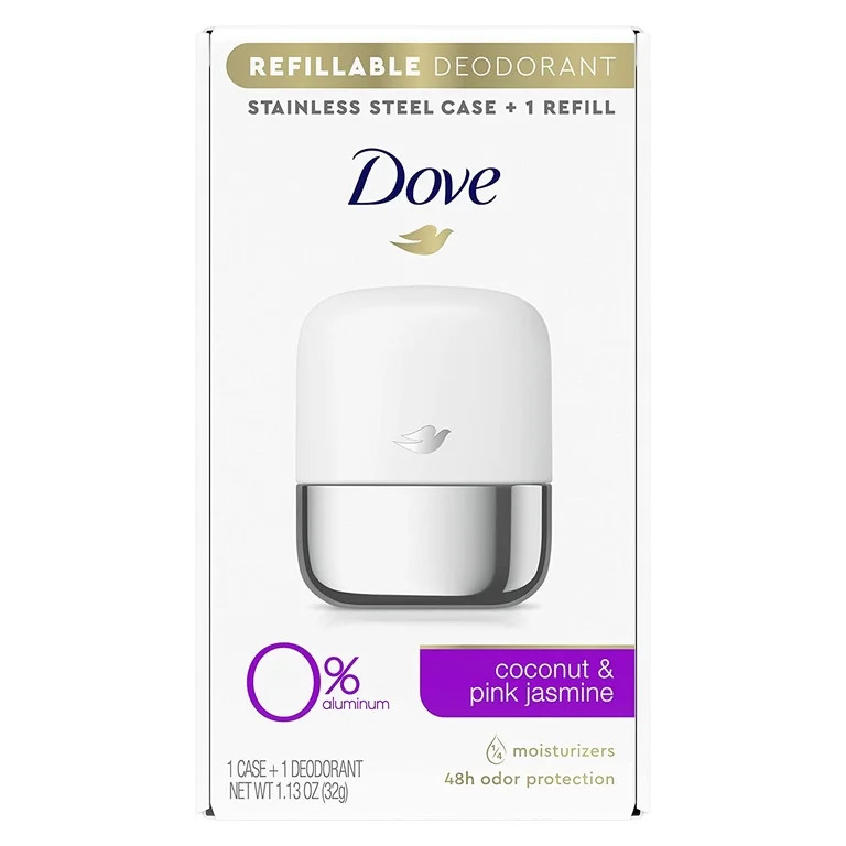 Dove Refillable Deodorant Starter Kit Coconut & Pink Jasmine, 1.13 oz - Walmart.com | Walmart (US)