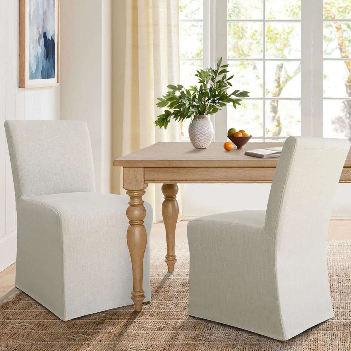 North Side Chair, Comfortable Chair with removable Slipcover(Set of 2) | Pop Maison