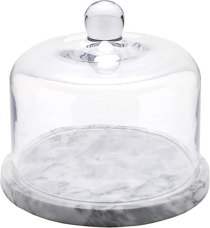Kota Japan Premium Non-Stick Natural Marble Stone Cake and Dessert Plate Stand with Glass Dome Li... | Amazon (US)