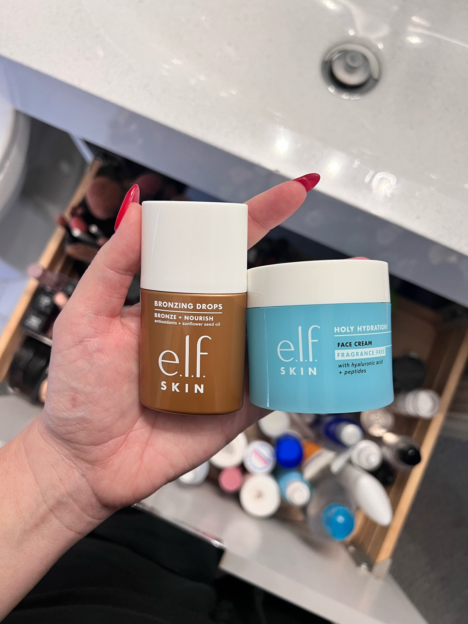 Elf bronzing droos and elf moisturizer for a summer makeup look! I love these drops - Drunk Elephant Dupe

#LTKSeasonal #LTKBeauty #LTKFindsUnder50
