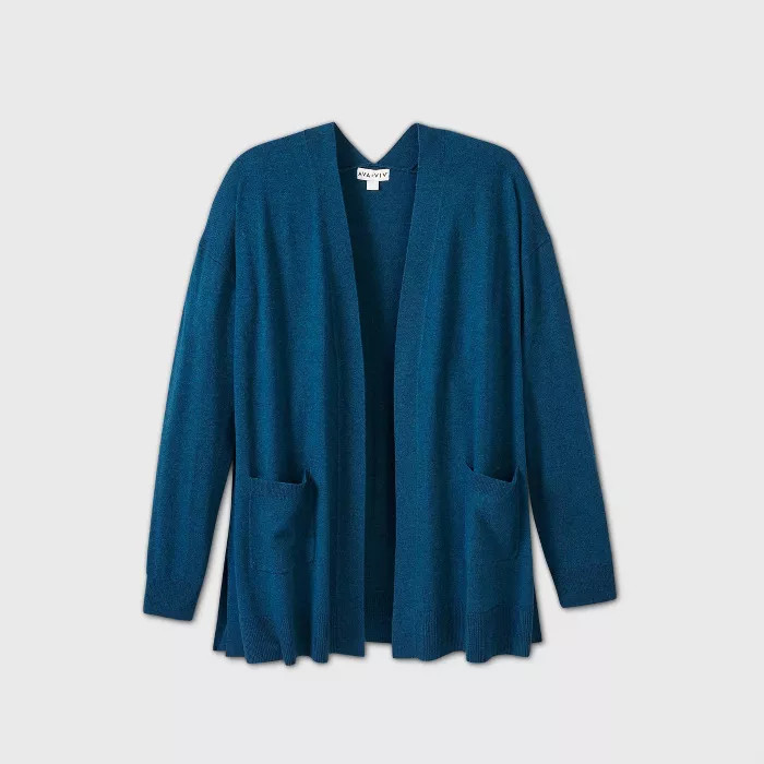 Women's Plus Size Open Neck Lightweight Cardigan - Ava & Viv™ | Target