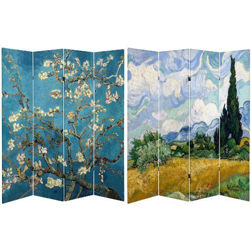 Oriental Furniture 6 ft. Tall Double Sided Works of Van Gogh Canvas Room Divider - Almond Blossoms/W | Amazon (US)