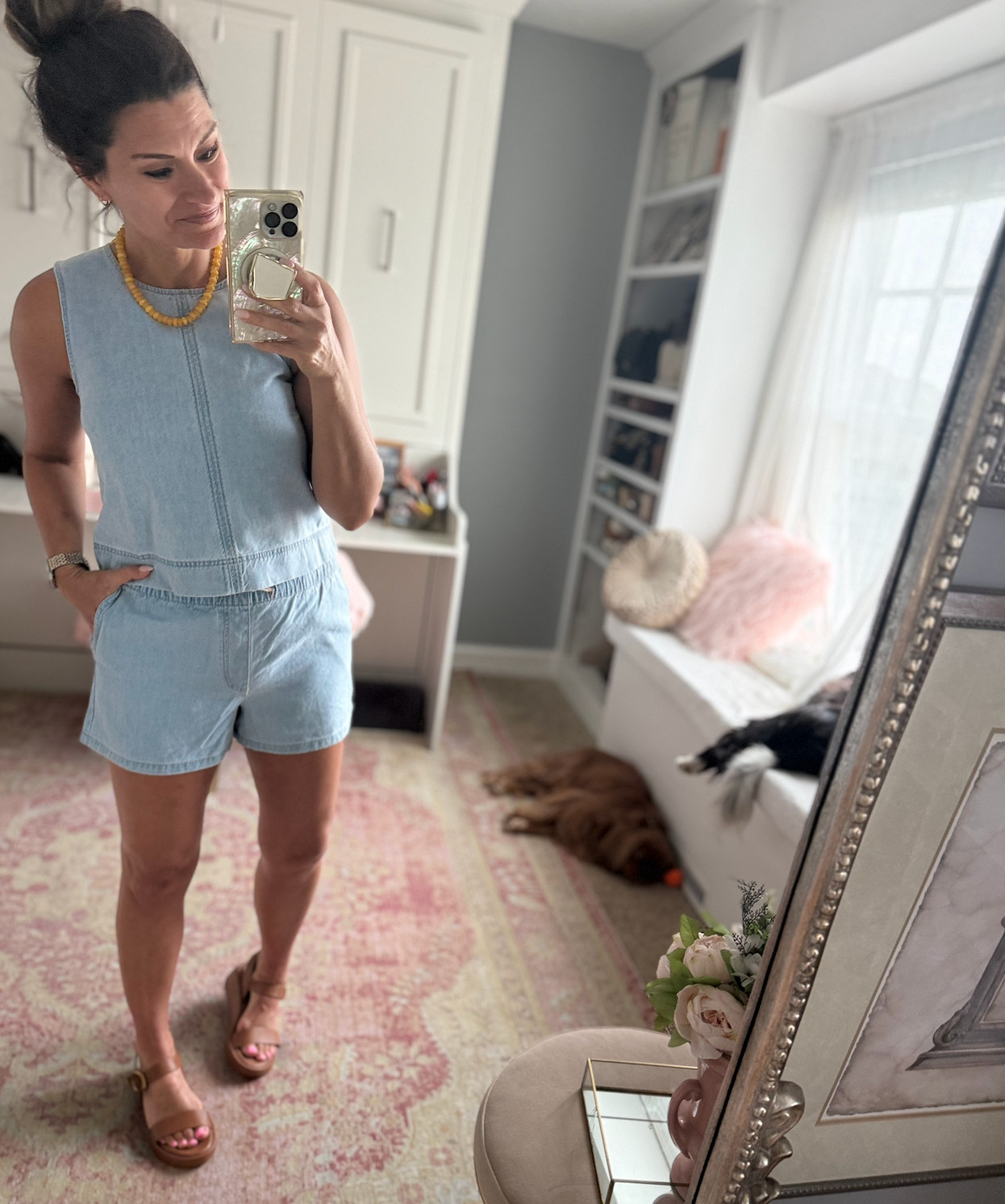 Cute denim set for summer 

 