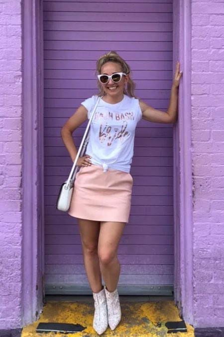 This bachelorette party outfit for the bride is so cute!

Exact pink leather skirt in on Lulus!
Nashville bachelorette party outfit too!

#LTKunder50 #LTKU #LTKFind