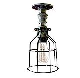 Ceiling Light - Industrial Lighting - Pipe Farmhouse Mason Jar w/Cage Light - Industrial Kitchen lig | Amazon (US)