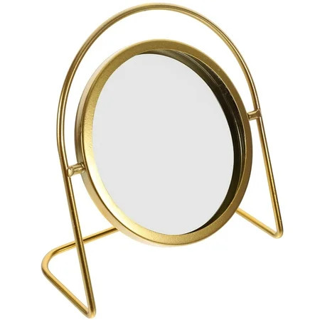 Vanity Mirrors Cosmetic Single-sided Retro Metal Round Beauty Dressing Table (Small Gold) for Glass Office | Walmart (US)