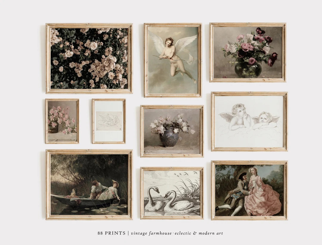 Vintage Valentines Prints Set of 10, Vintage Valentine's Day Decorations, Vintage Valentine's Day... | Etsy (US)