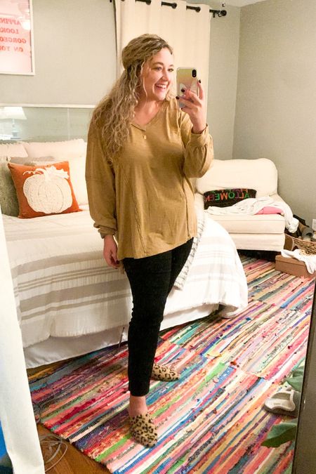 1XL in top for an oversized fit - my true size large would have fit as well! 
Shoes are old navy last year - wish I could find a link! 

#LTKcurves #LTKworkwear #LTKunder50