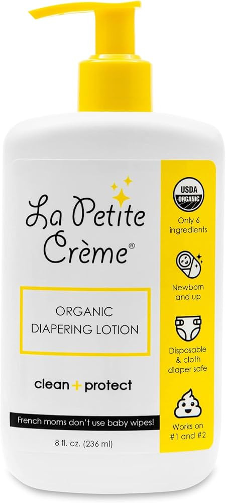 La Petite Creme French Premium Diapering Lotion - Diaper Cream Alternative to Baby Wipes - Gentle... | Amazon (US)