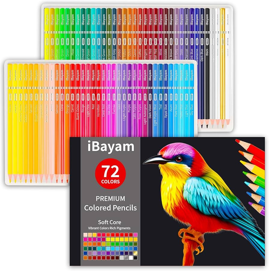 iBayam 72 Count Colored Pencils for Adult Coloring Books, Soft Core, Ideal for Drawing Blending S... | Amazon (US)