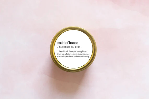 Personalized Maid of Honor Funny Definition Gift - Small Maid of Honor Candle - Maid of Honor Pro... | Etsy (US)