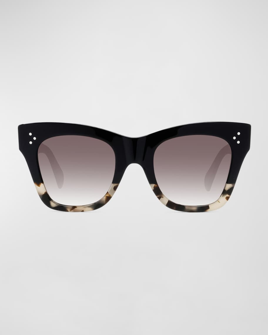 Celine Two-Tone Gradient Cat-Eye Sunglasses, Black | Neiman Marcus