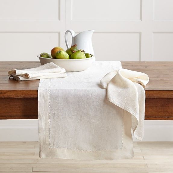 Italian Washed Linen Table Runner | Williams-Sonoma