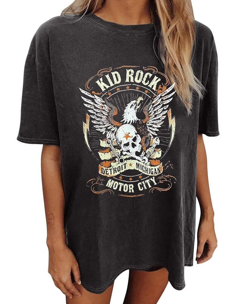 Oversized Rock Band T-Shirt Women Country Music Shirt Tops Nashville Music City Tshirt Vintage Gu... | Amazon (US)