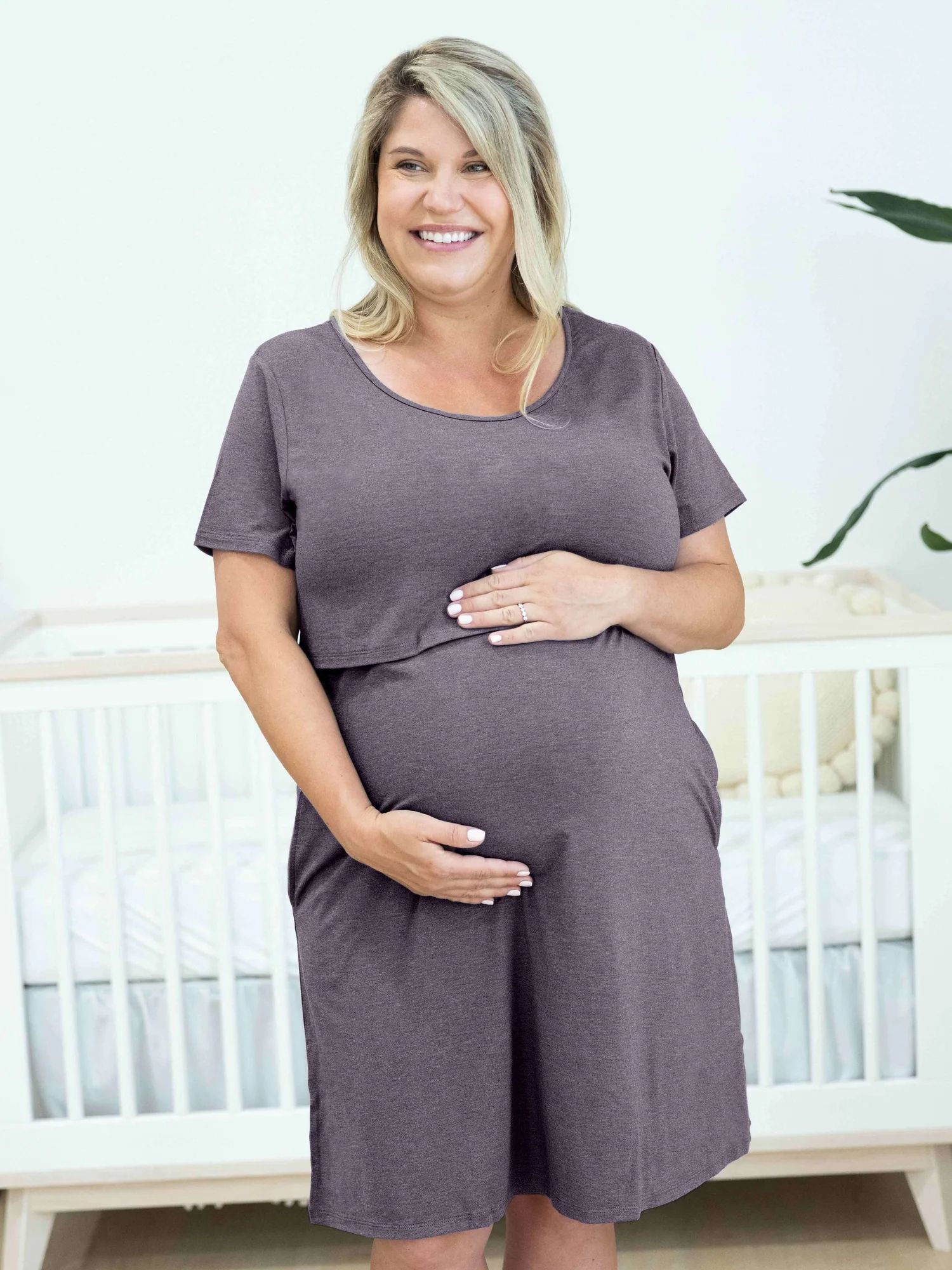 Eleanora Bamboo Maternity & Nursing Dress | Heathered Granite - Kindred Bravely | Kindred Bravely
