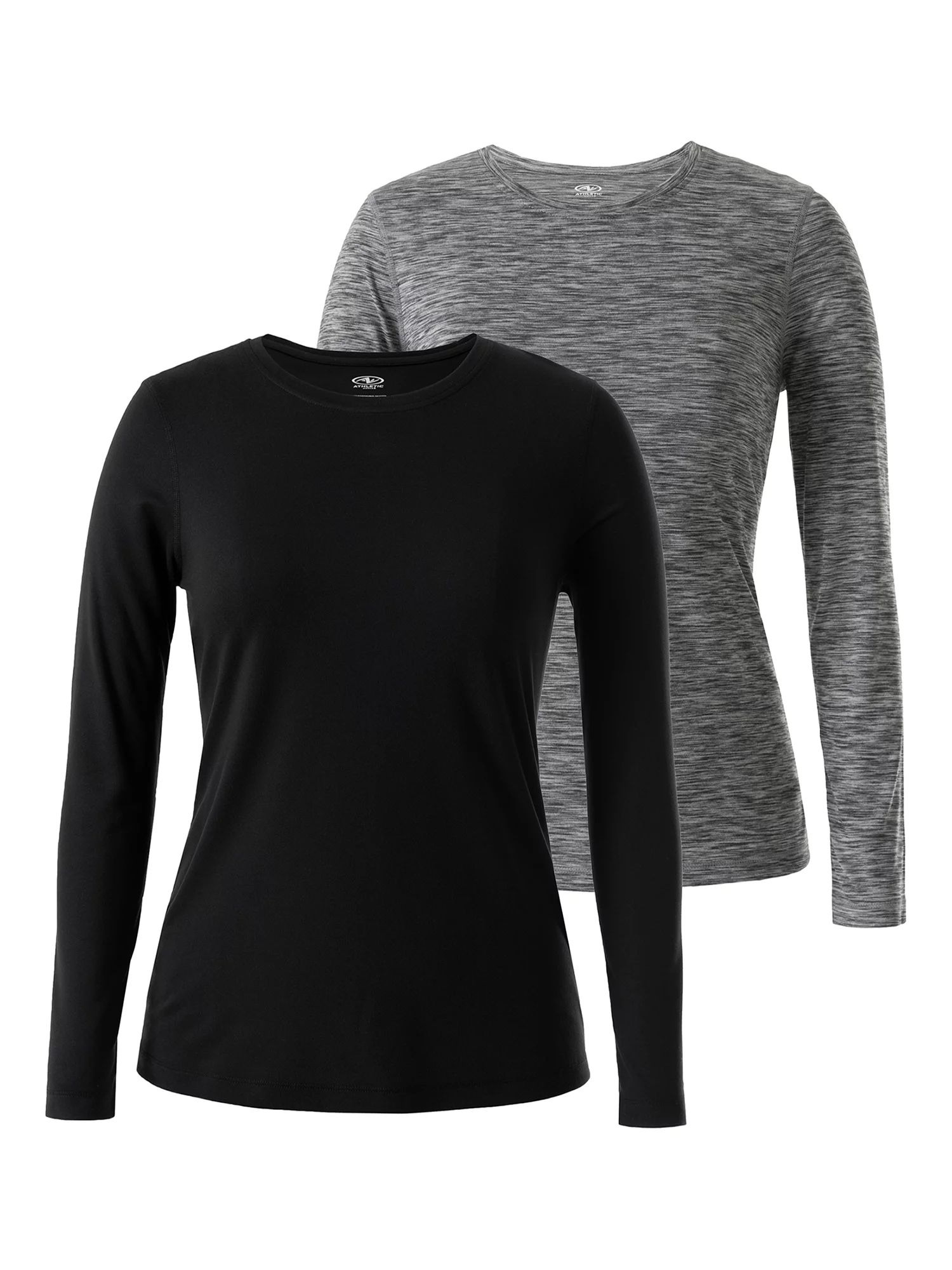 Athletic Works Women's Core Active Long Sleeve T-Shirt, 2-Pack | Walmart (US)
