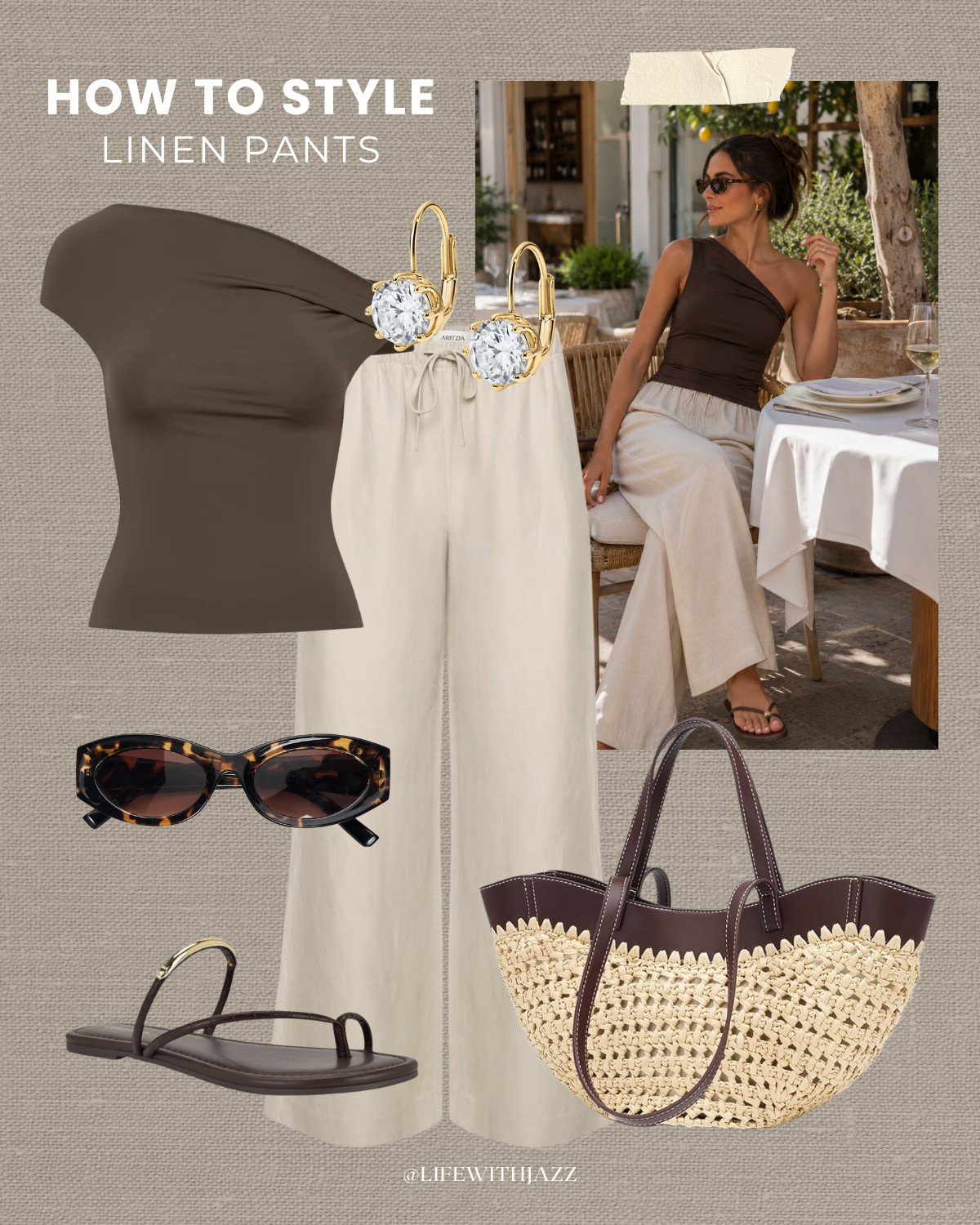 how to style linen pants for summer 
aritzia lodge linen pants / cute summer tops / boxy cut tanks / strappy sandals / chic sunglasses / heaven mayhem necklace / straw tote bags / beaded purses / lunch outfit / dinner outfit / minimal and chic style

#LTKootd #LTKSeasonal