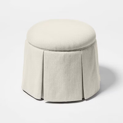 Box Pleat Skirt Storage Ottoman Performance Fabric - Threshold™ designed with Studio McGee | Target