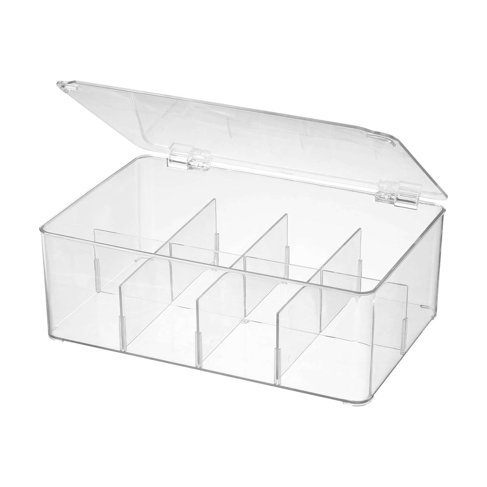 novelinks Clear Plastic Tea Bag Organizer Stackable Storage Organizer with Lid Divided Container ... | Amazon (US)